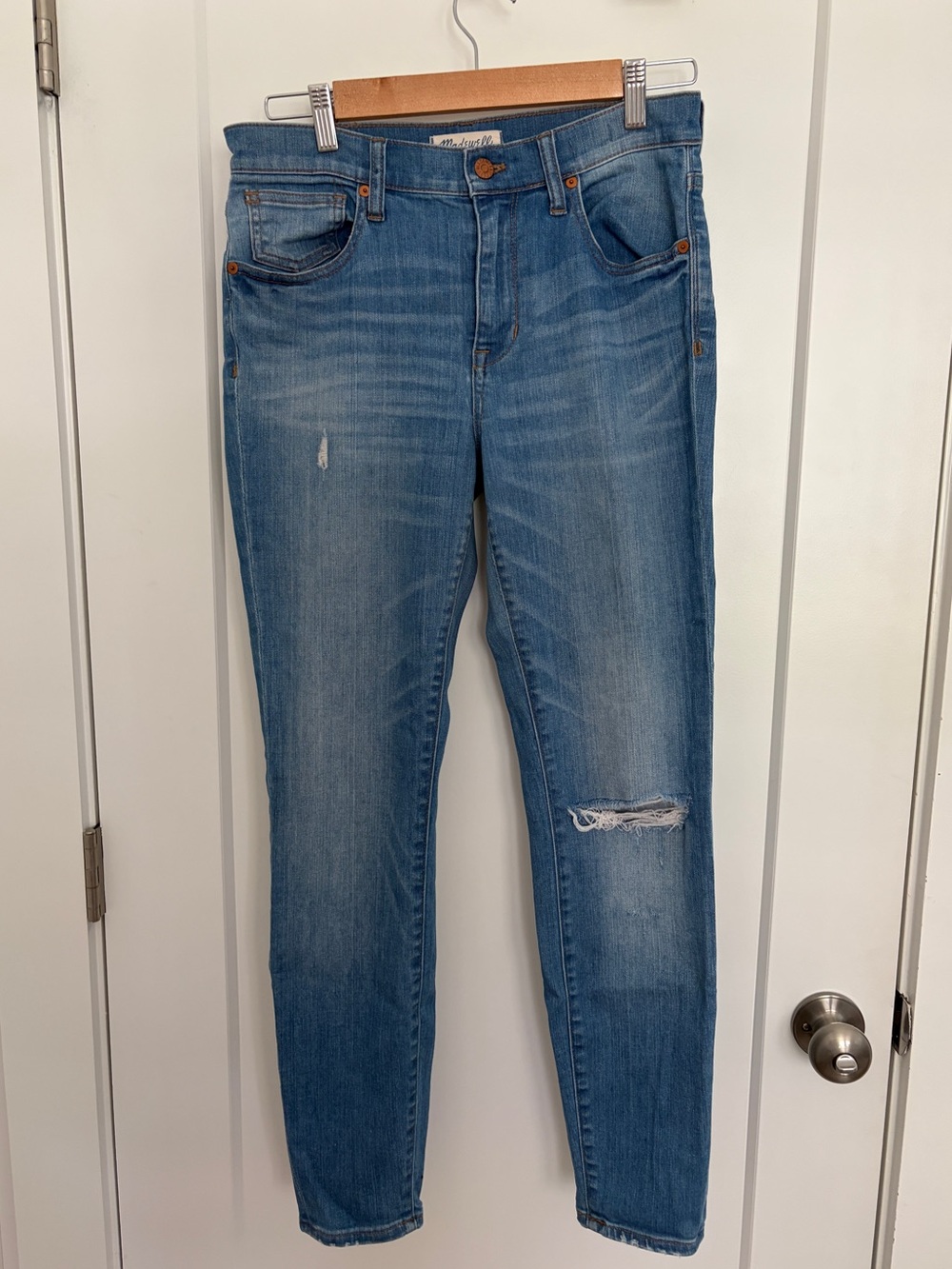 Madewell 9” High-Rise Skinny Skinny Jeans Distressed Light Wash Size 28